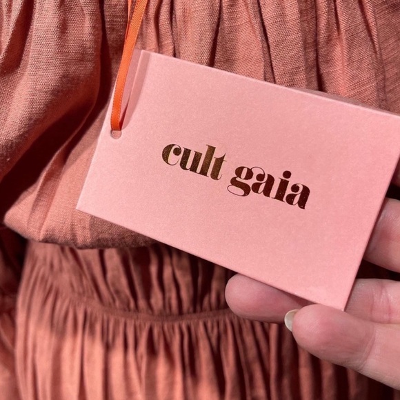 Cult Gaia NWT Pink Stella Linen-blend Midi Dress size Large - Picture 8 of 10